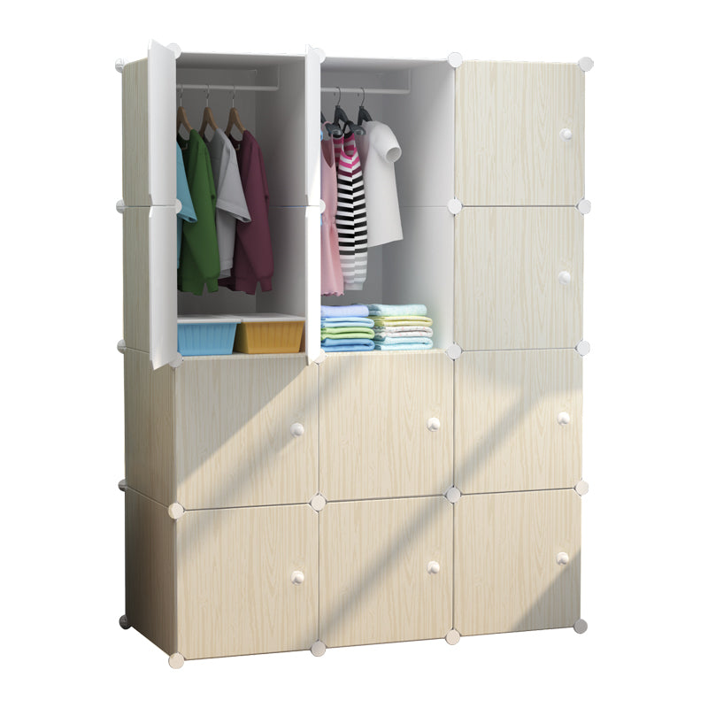 Dulap modular pentru copii AT Performance, 12 rafturi, 110x37x147 cm, plastic dur, crem
