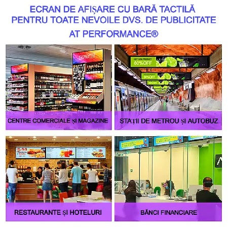 Reclamă luminoasă LED programabilă AT Performance P5, full color, 200 x 55 cm, Wi-Fi, USB, aluminiu