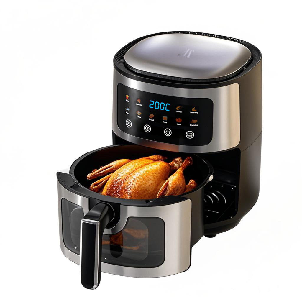 Friteuză cu aer cald AT Performance, 8 L, 2800 W, 10 programe, panou tactil, interior antiaderent