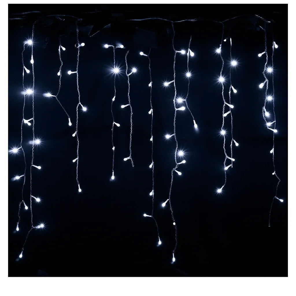 Ghirlandă luminoasă Crăciun 12 metri AT PERFORMANCE® – 300 LED-uri alb rece, decor interior/exterior