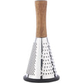 Răzătoare conică AT Performance, inox cu mâner de lemn, 3 funcții, 19,5 x 8,9 cm, bază antialunecare