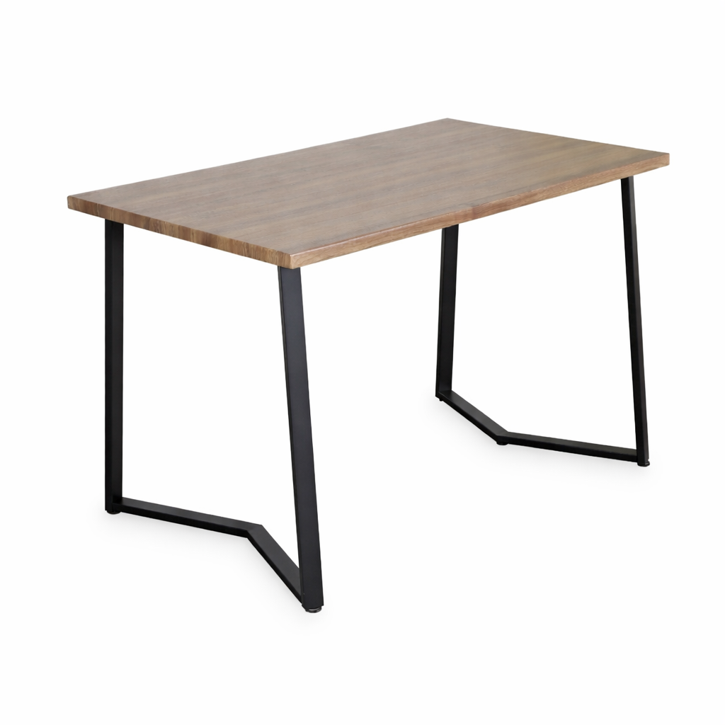 Set masă dining cu 4 scaune AT Performance, 120x70x75,5 cm, blat lemn, cadru metalic, negru