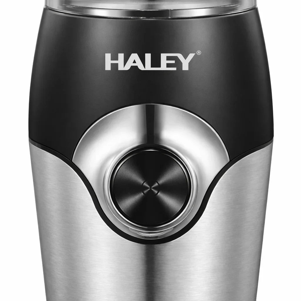 Râșniță electrică de cafea HALEY HY-2106, 200 W, 80 g, lame inox, carcasă inox și plastic