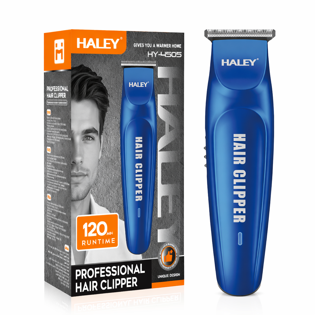 Mașină de tuns HALEY HY-4505, fără fir, baterie 1000 mAh, autonomie 120 min, lamă detașabilă din oțel