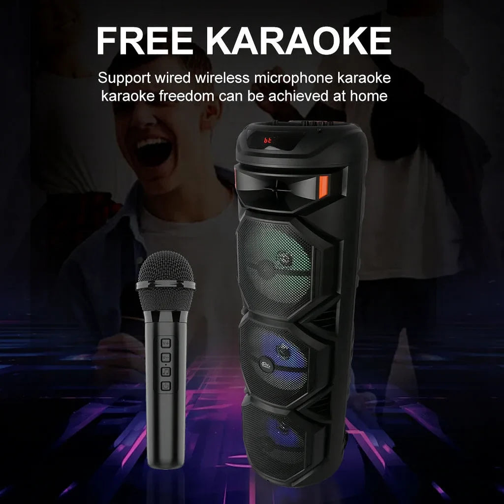Boxă portabilă party AT Performance ZQS8301, 3x8 inch, 60 W, Bluetooth 5.0, baterie 4500 mAh