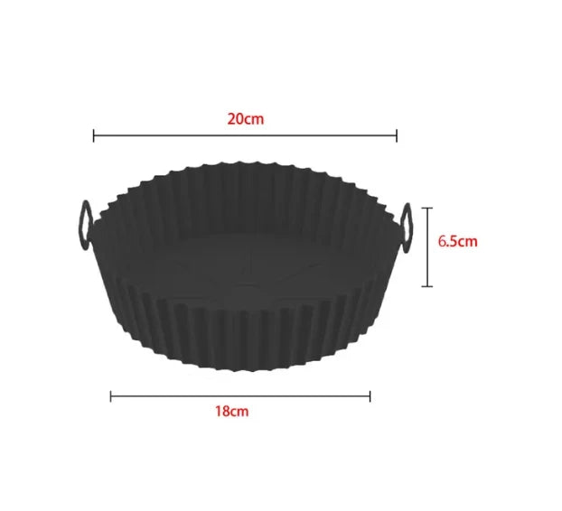 Tavă din silicon pentru air fryer AT Performance, diametru 18,3 cm, gri