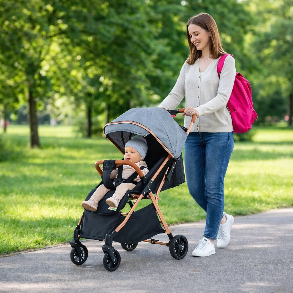 Cărucior pentru copii KIDOO 6607, 0-36 luni, max. 22 kg, pliere cu o mână, centură 5 puncte