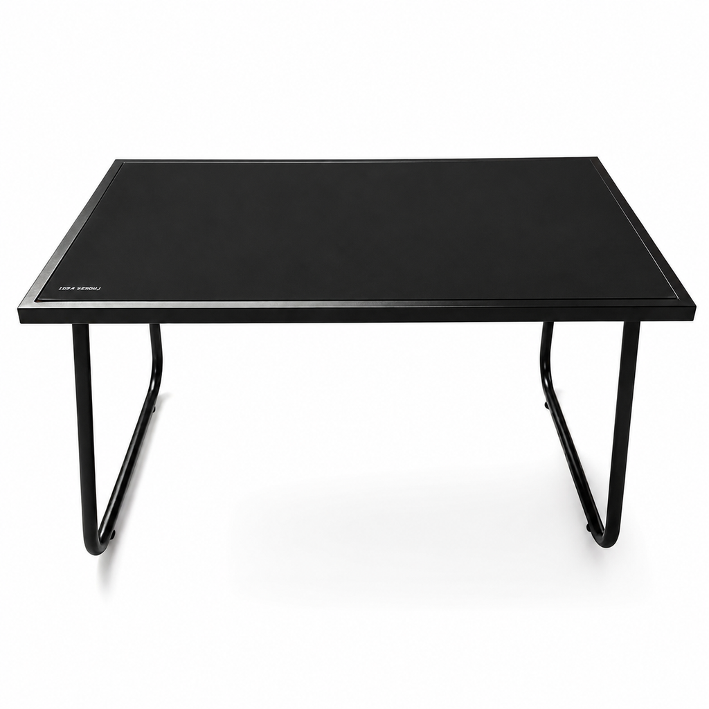 Set mobilier terasă AT Performance, 4 piese, canapea 2 locuri, 2 fotolii, măsuță cu blat sticlă, cadru metalic