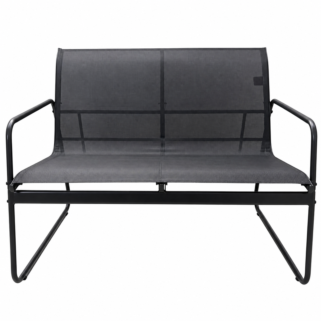 Set mobilier terasă AT Performance, 4 piese, canapea 2 locuri, 2 fotolii, măsuță cu blat sticlă, cadru metalic