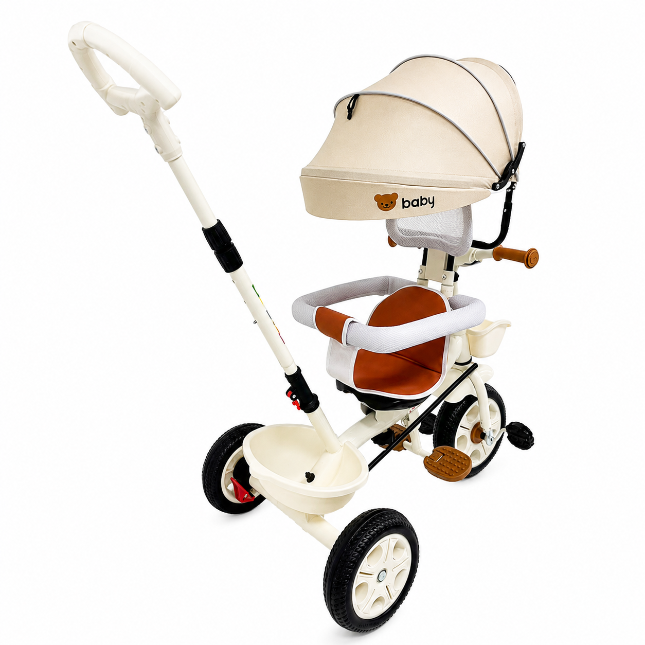 Tricicletă evolutivă KIDOO KD-X06, scaun rotativ 360°, copertină cu protecție UV, roți cauciuc, 9 luni-6 ani