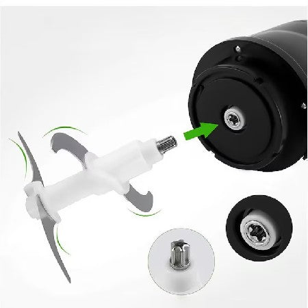 Tocător electric de alimente Tusy Store, 400 W, bol inox 2 L, 4 lame din oțel inoxidabil, negru