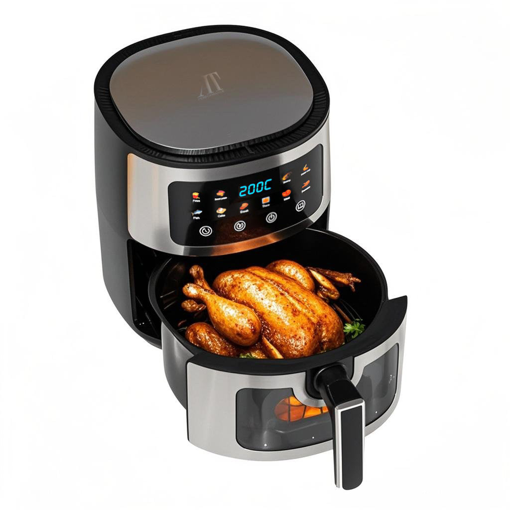 Friteuză cu aer cald AT Performance, 8 L, 2800 W, 10 programe, panou tactil, interior antiaderent
