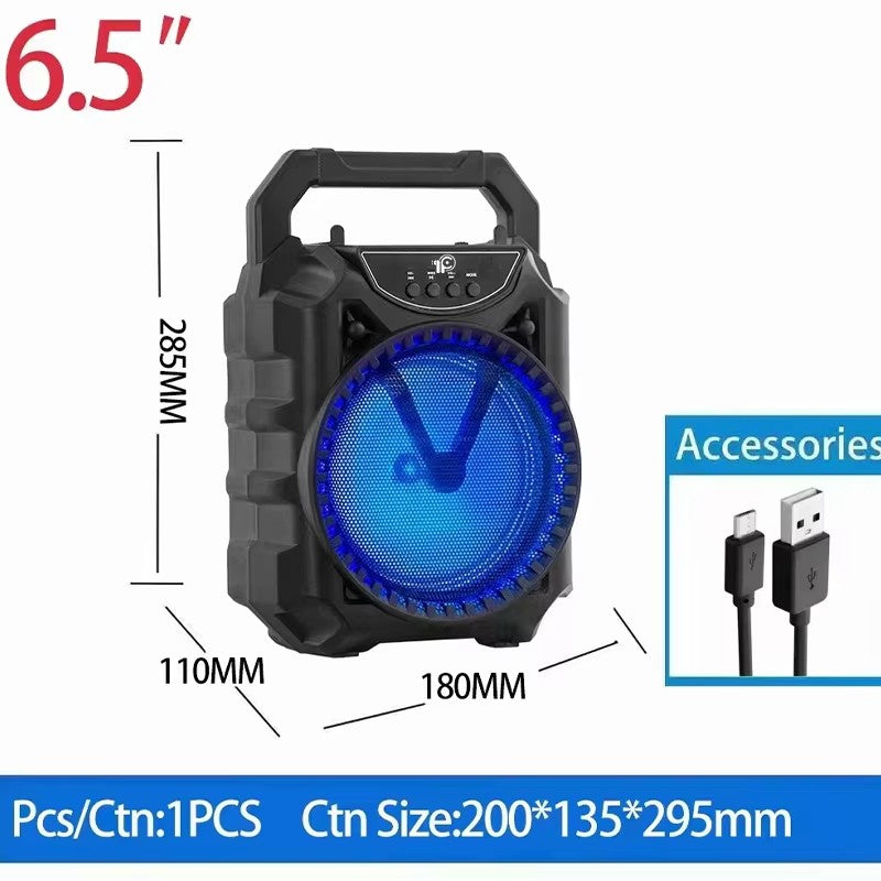 Boxă portabilă KOLAV, 6,5 inch, bluetooth, FM, TWS, woofer cu lumină, acumulator 800 mAh