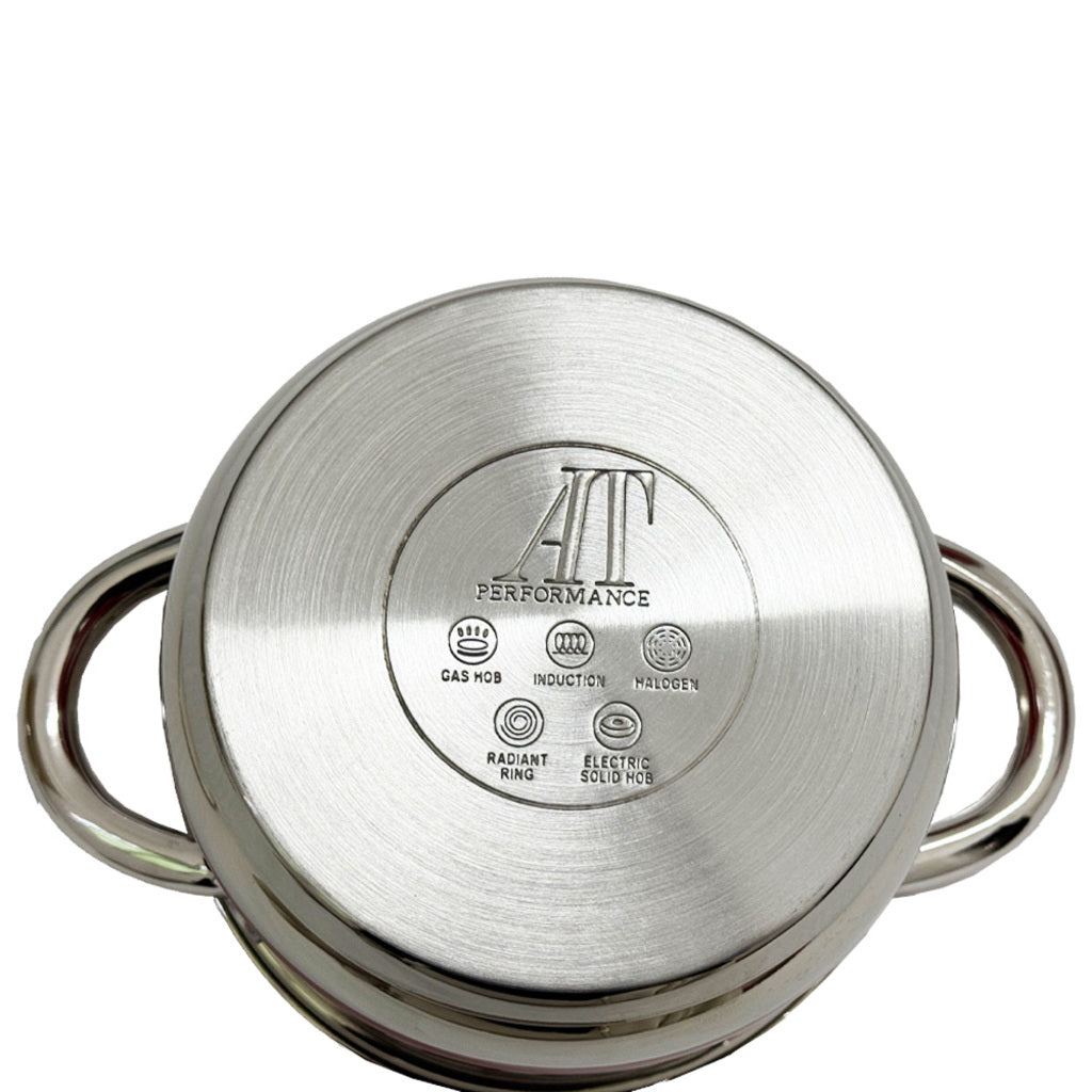 Set oale inox AT Performance, 3 piese, 1,9 L, 3,6 L și 4,7 L, capace din sticlă, model cu buline