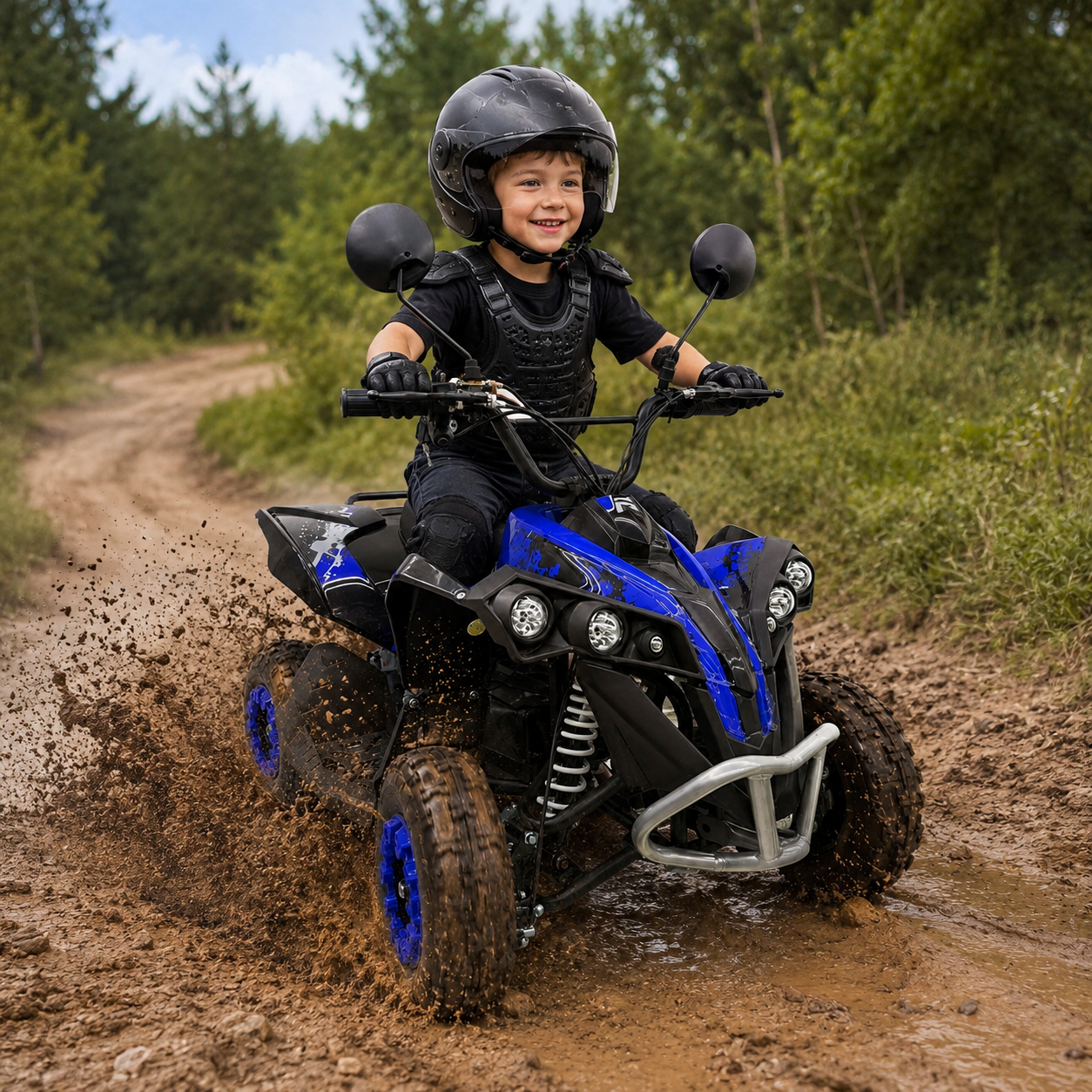 ATV electric pentru copii AT Performance, 800 W, 36V 12Ah, 30 km/h, autonomie 15 km, frână pe disc