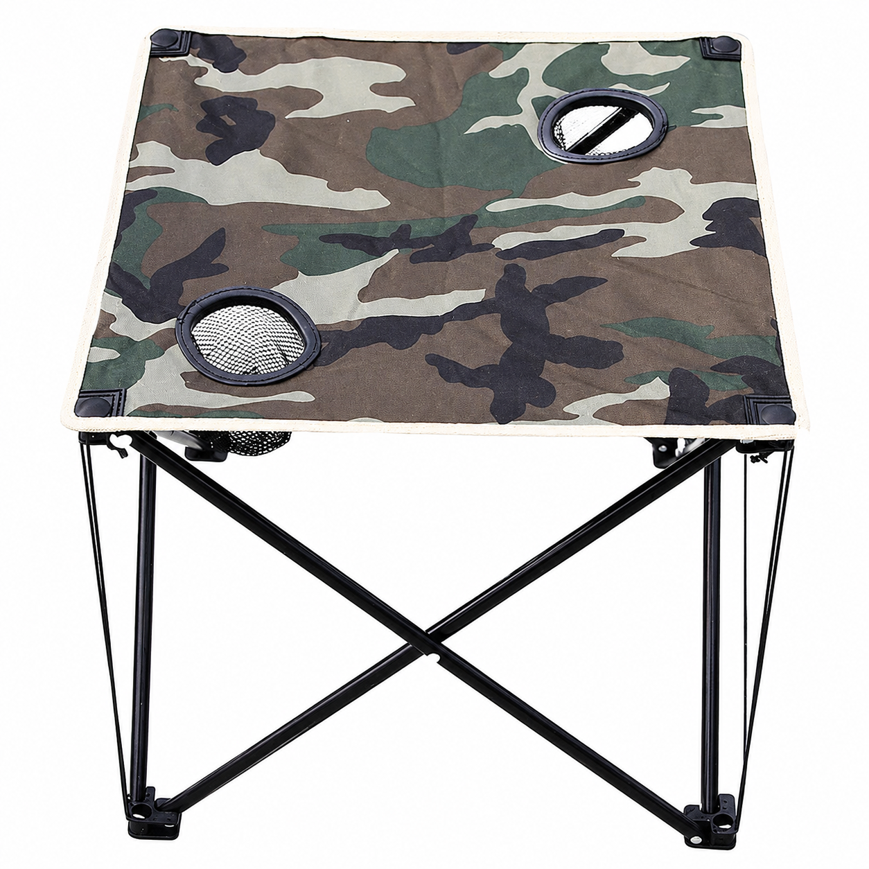 Set camping pliabil AT Performance AT-2072, masă 47 x 47 cm și 2 scaune, structură oțel, 100 kg, camuflaj