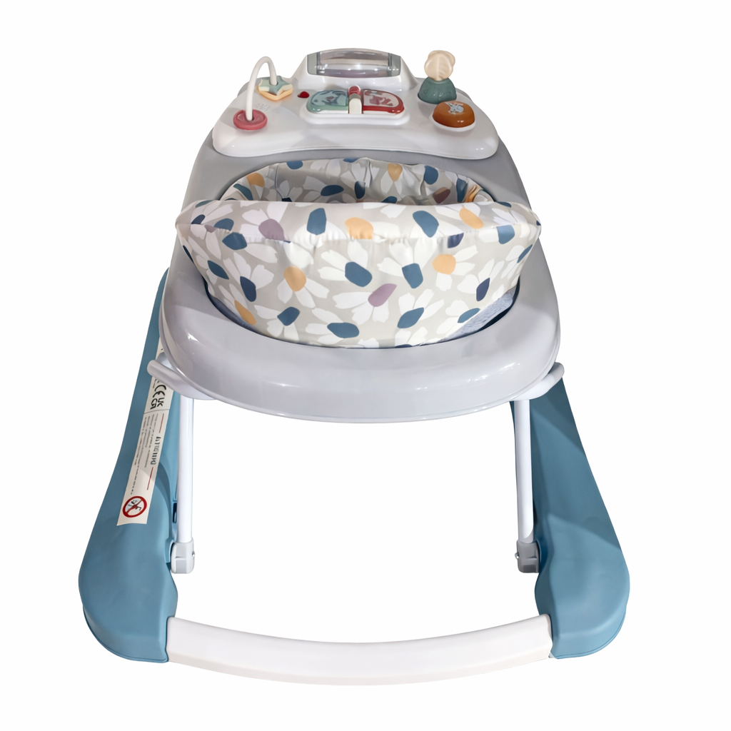 Premergător bebeluși KIDOO, 6-18 luni, jucării și muzică, maxim 12 kg, albastru