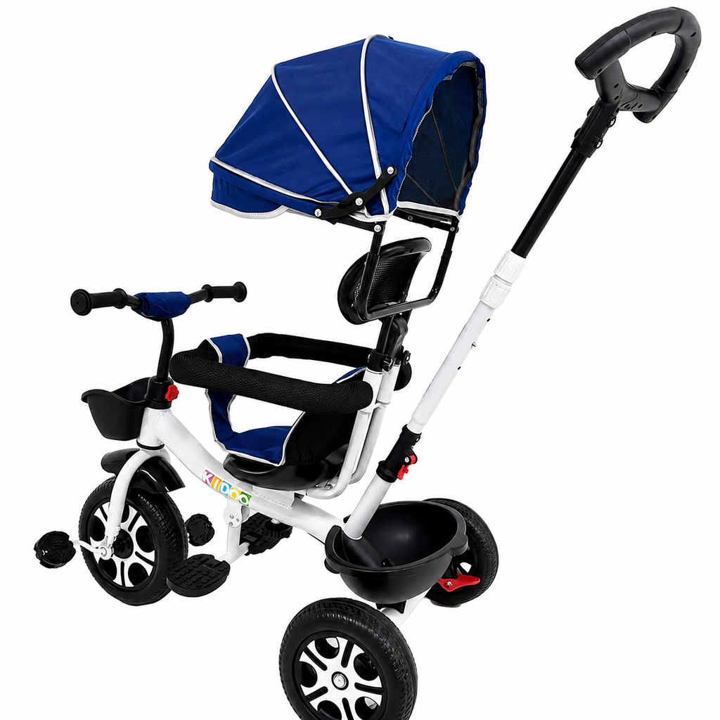 Tricicletă evolutivă KIDOO KD-X06, scaun rotativ 360°, copertină cu protecție UV, roți cauciuc, 9 luni-6 ani