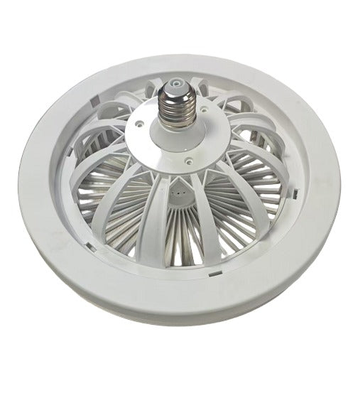 Ventilator de tavan cu LED AT Performance, dulie E27, 3 moduri de iluminare, 3 viteze, alb