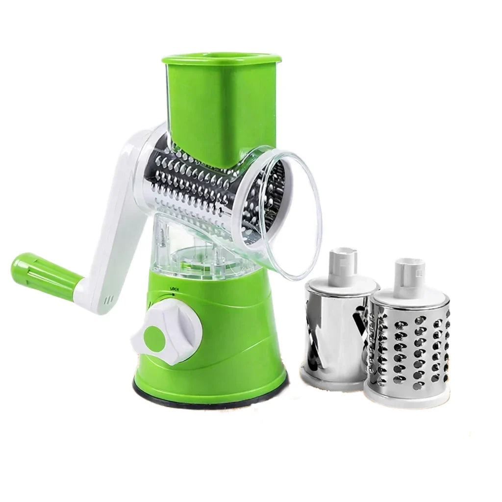 Răzătoare manuală AT Performance, 3 lame rotative din inox, corp ABS, verde