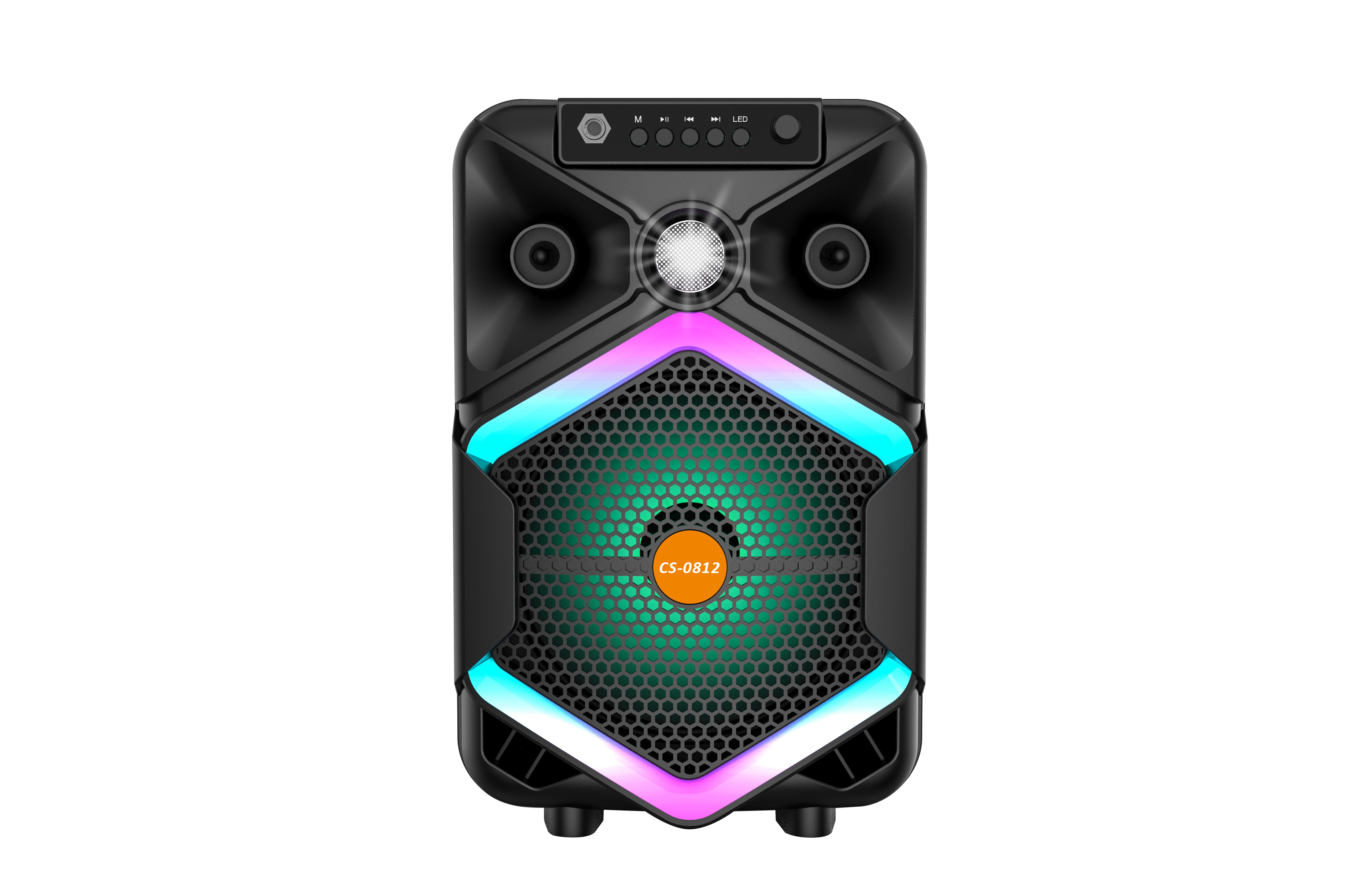 Boxa Portabila AT PERFORMANCE®, cu Lumini RGB, Putere 100W, MP3, USB, Bluetooth, TF, WIFI, Slot Microfon, Karaoke, Acumulator, Negru