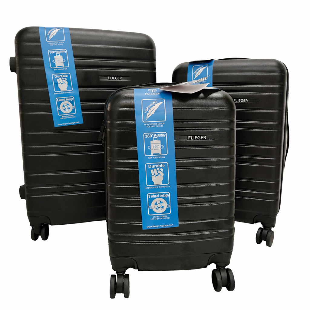 Set 3 valize rigide AT Performance, ABS, 73/65/55 cm, roți duble 360°, mâner telescopic aluminiu