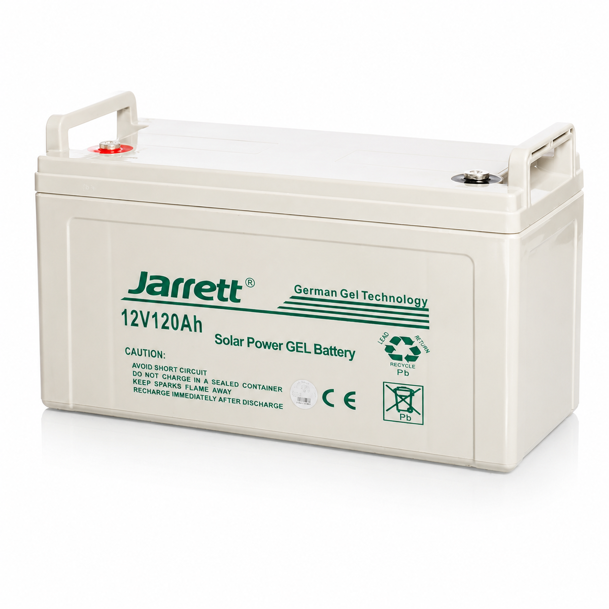 Acumulator gel JARRETT, 12 V, 120 Ah, VRLA deep cycle, fără întreținere, pentru fotovoltaice