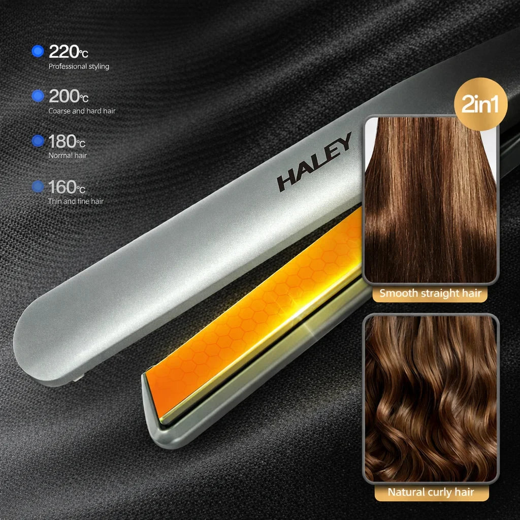 Placă de îndreptat părul HALEY HY-3012, 41 W, temperatură reglabilă 100-230°C, plăci ceramice