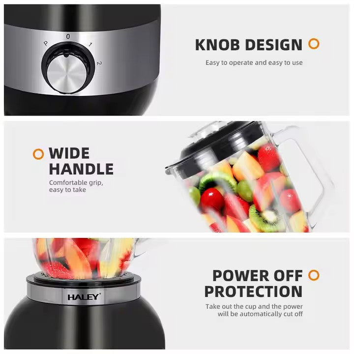 Blender multifuncțional HALEY HY-2908, 1200 W, bol 1,8 L, lame inox, control touchpad