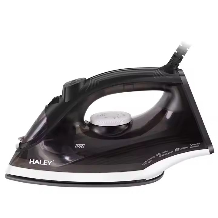 Fier de călcat de mână HALEY HY-2032, 1400 W, abur sub presiune, talpă ceramică, negru