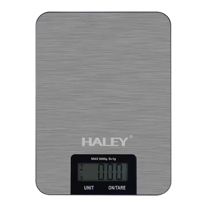 Cântar electronic de bucătărie HALEY HY-5017, 5 kg, precizie 0,1 g, oțel inoxidabil, argintiu