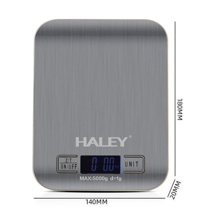 Cântar de bucătărie digital HALEY HY-5016, 5 kg, oțel inoxidabil, tavă de cântărire inclusă