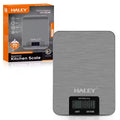 Cântar electronic de bucătărie HALEY HY-5017, 5 kg, precizie 0,1 g, oțel inoxidabil, argintiu