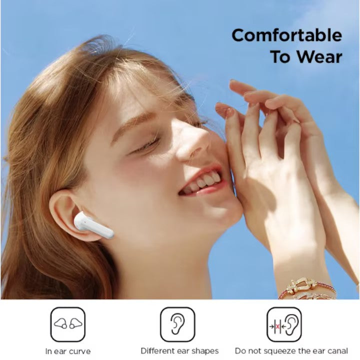 Căști wireless TWS Tusy Store, Bluetooth 5.3, autonomie 3-4 ore, buton multifuncțional, port Type-C