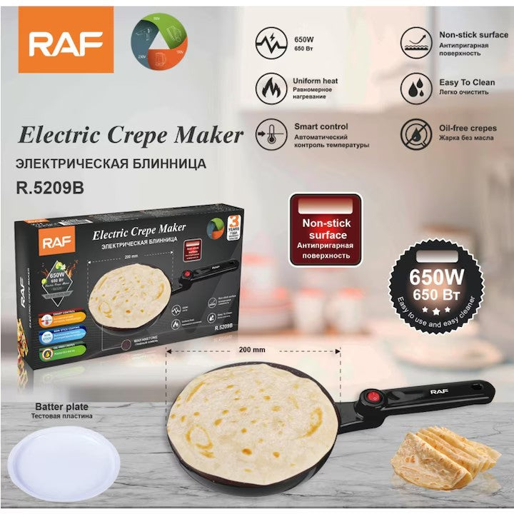 Aparat electric pentru clătite AT Performance, 600 W, diametru 20 cm, acoperire antiaderentă tip granit