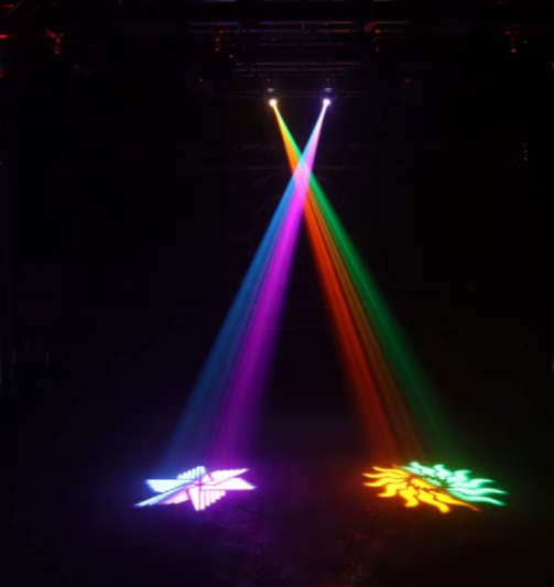 Proiector moving head AT Performance, LED 30 W, 7 gobouri, 7 culori, DMX, pan 540°, negru