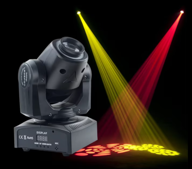 Proiector moving head AT Performance, LED 30 W, 7 gobouri, 7 culori, DMX, pan 540°, negru