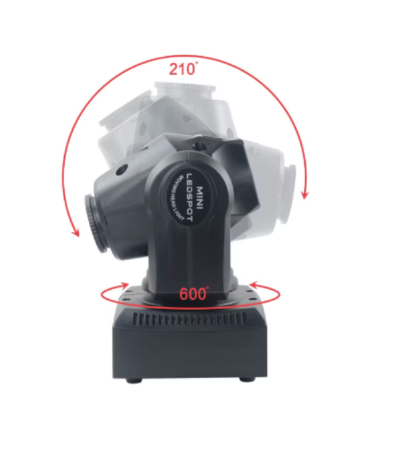 Proiector moving head AT Performance, LED 30 W, 7 gobouri, 7 culori, DMX, pan 540°, negru