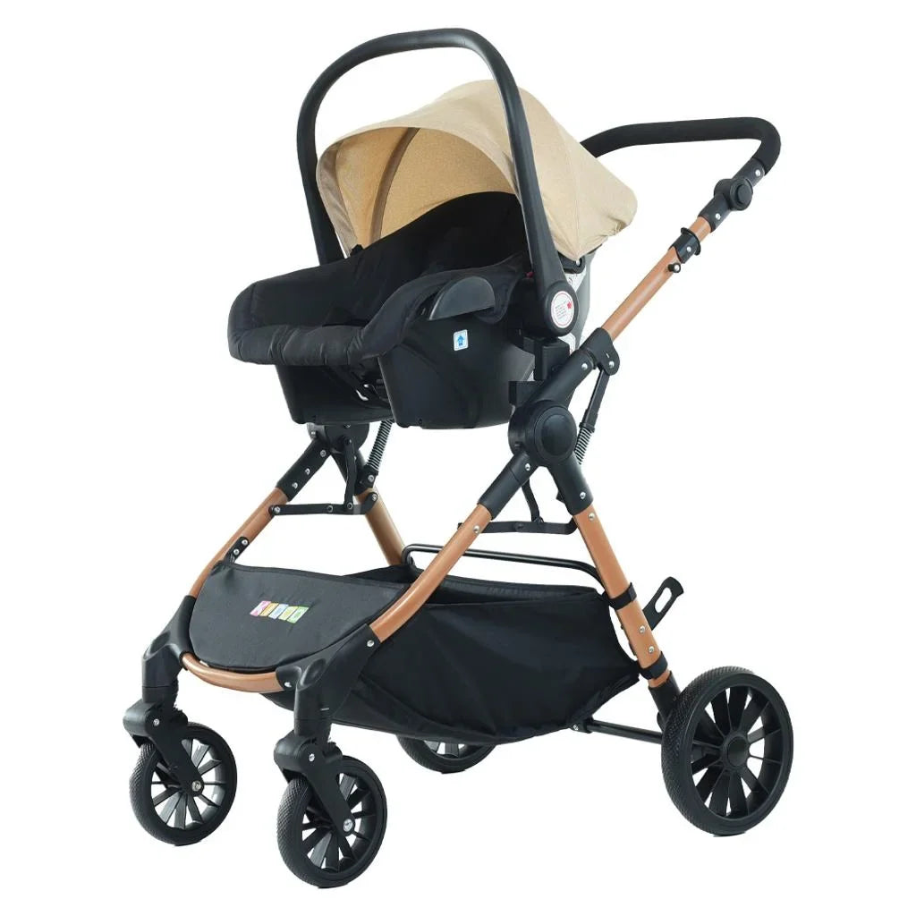 Cărucior 3 în 1 KIDOO, landou, scaun sport și scoică auto i-Size, ham în 5 puncte, suspensii, pliere rapidă