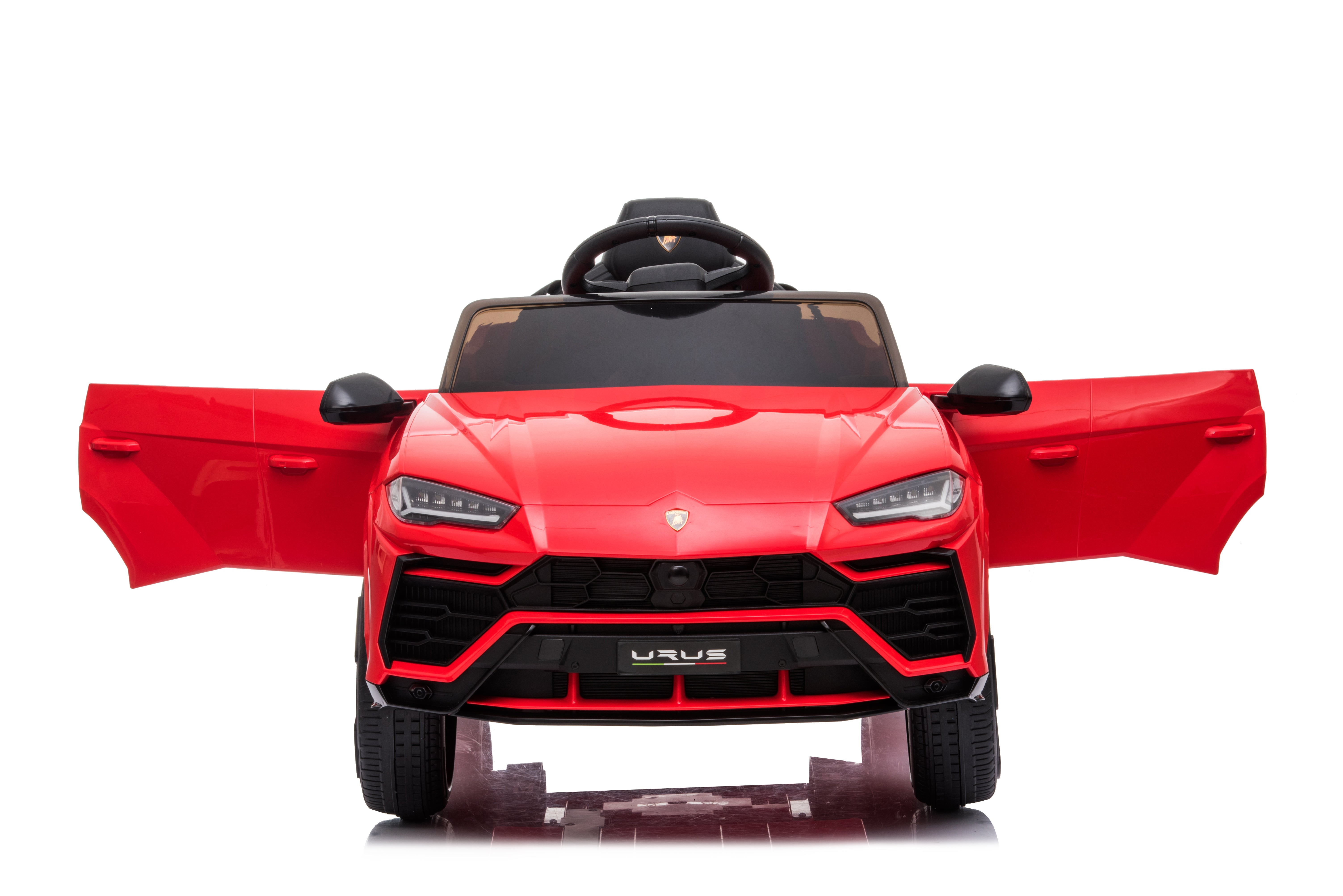 Mașinuță electrică Lamborghini Urus oficial licentiata, KIDOO, 37–96 luni, 12V 4.5Ah, 2 motoare 25W, telecomandă 2.4G, volan multifuncțional cu muzică, MP3, USB, TF, FM Radio, 105×65×52 cm