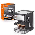 Espressor cafea HALEY HY-2809, 850 W, 20 bar, rezervor 1,8 L, oțel inoxidabil, argintiu cu negru