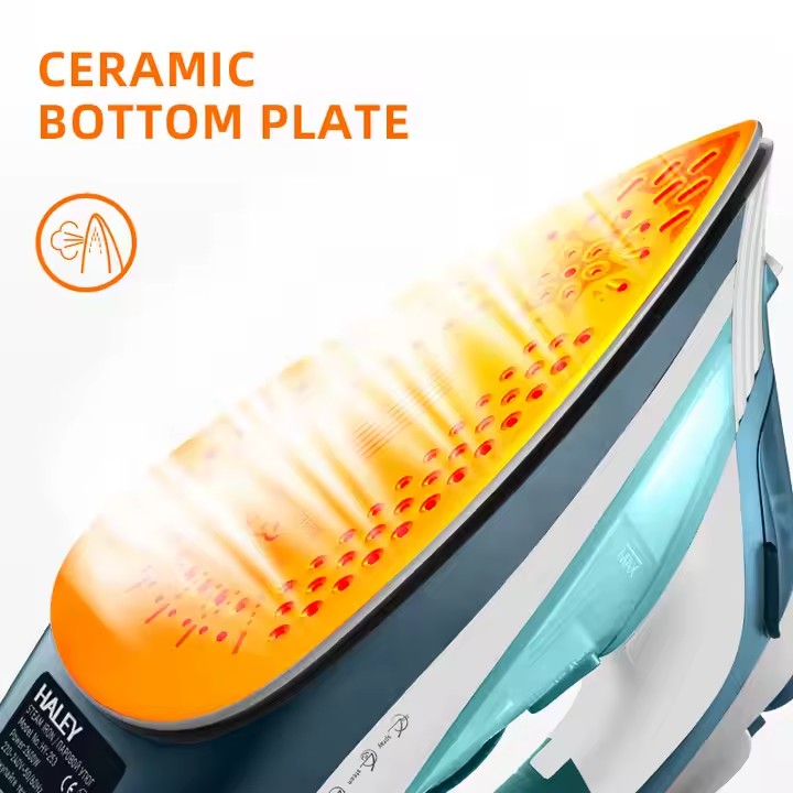 Fier de călcat cu abur HALEY HY-253, 2200 W, talpă ceramică, cablu 1,8 m, 1,7 kg