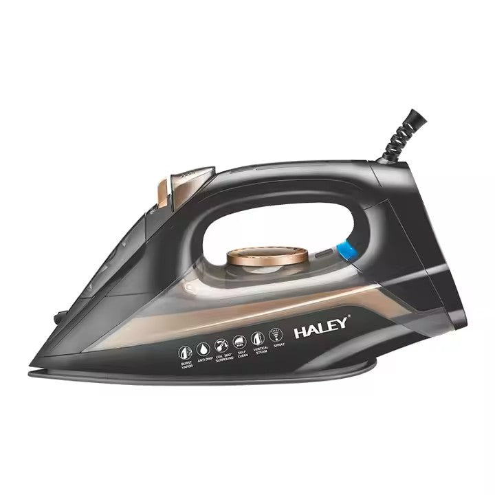 Fier de călcat electric compact HALEY HY-2045, 2200 W, talpă ceramică, cablu 1,6 m, 1,6 kg