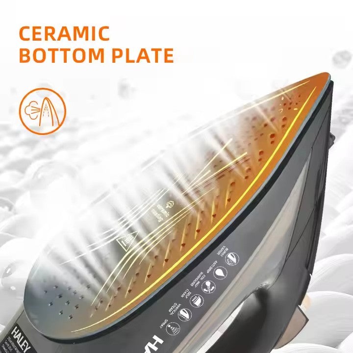 Fier de călcat electric compact HALEY HY-2045, 2200 W, talpă ceramică, cablu 1,6 m, 1,6 kg