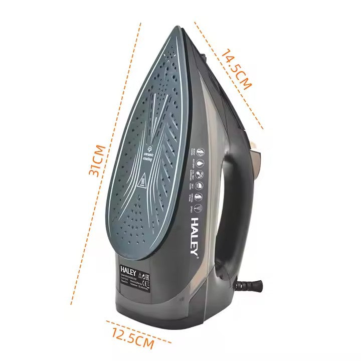 Fier de călcat electric compact HALEY HY-2045, 2200 W, talpă ceramică, cablu 1,6 m, 1,6 kg