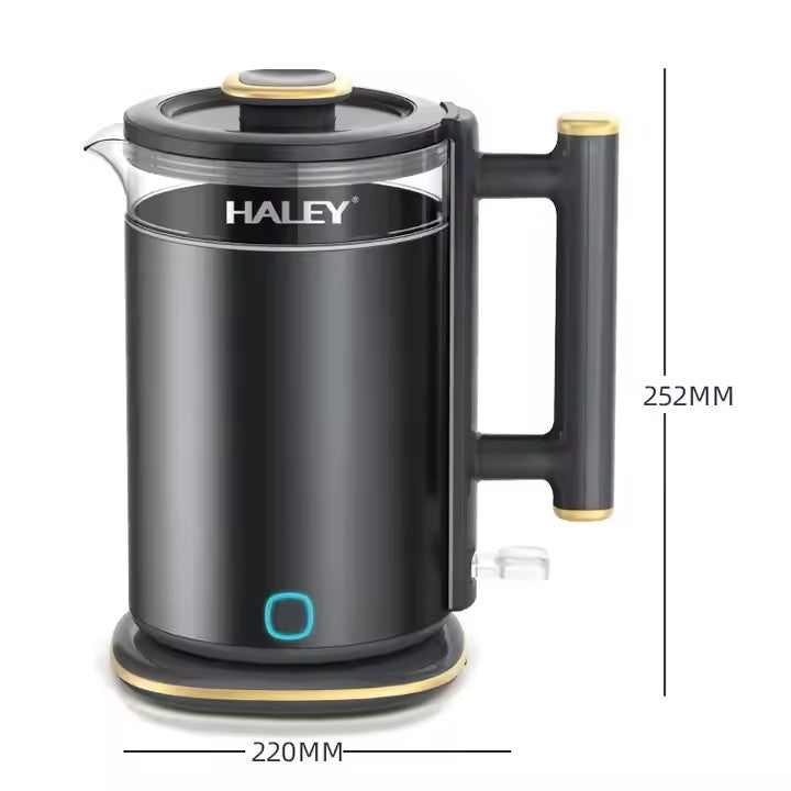 Ceainic Electronic de Apă HALEY, 2L, 1800W, Fierbător cu Căptușeală din Sticlă îngroșată, înalt Borosilicat