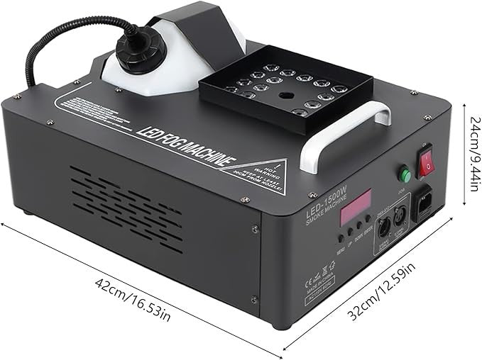 Mașină de fum verticală AT Performance, 1500 W, 24 LED RGB, control DMX512, rezervor 3 L