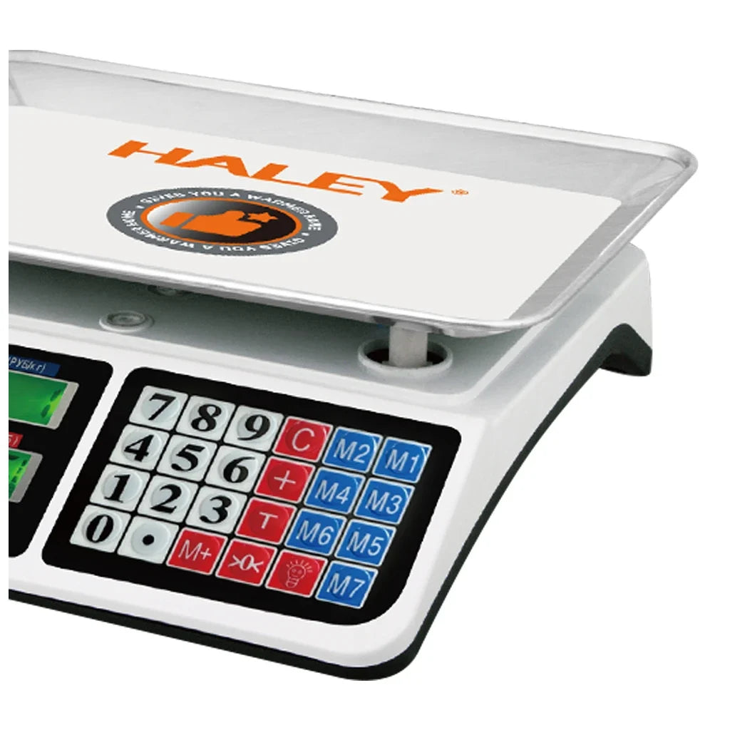 Cântar comercial digital HALEY HY-5040, 40 kg, precizie 2 g, platformă inox, afișaj dublu