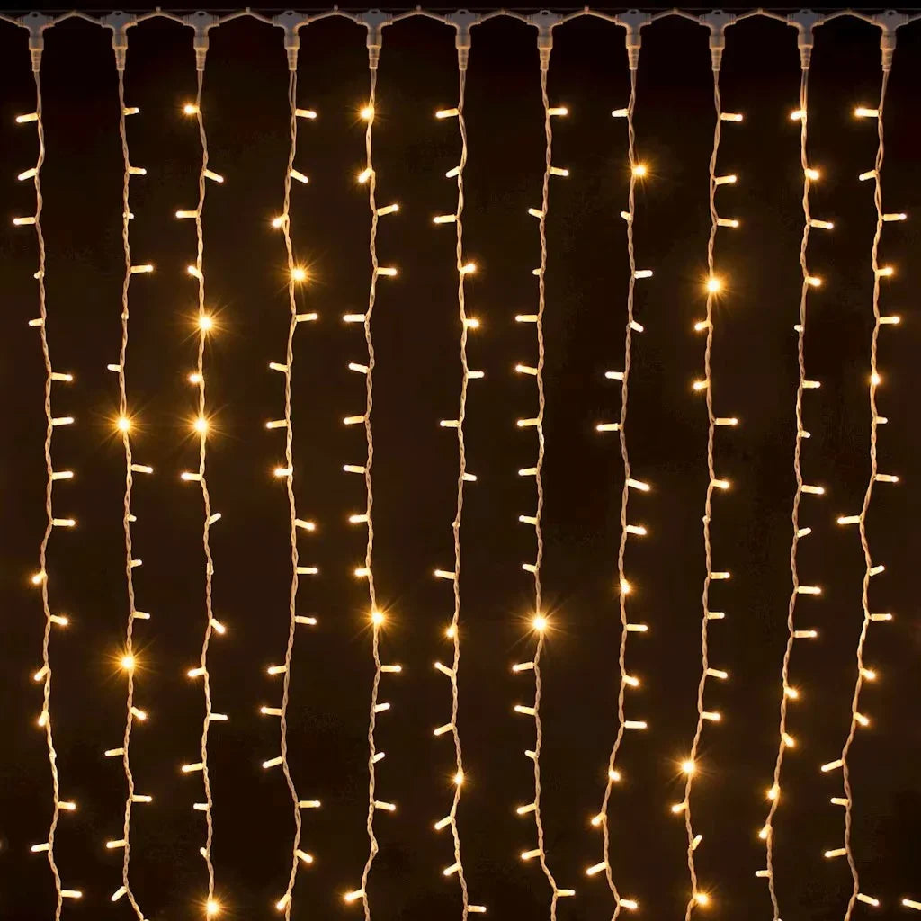 Perdea luminoasă LED AT Performance, 3x2 m, 240 LED, IP65, efect curgere, alb cald
