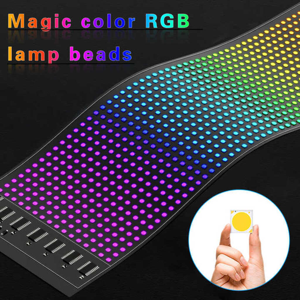 Panou LED matrix RGB AT Performance, 16x64 pixeli, 92x374 mm, alimentare USB, control aplicație și telecomandă